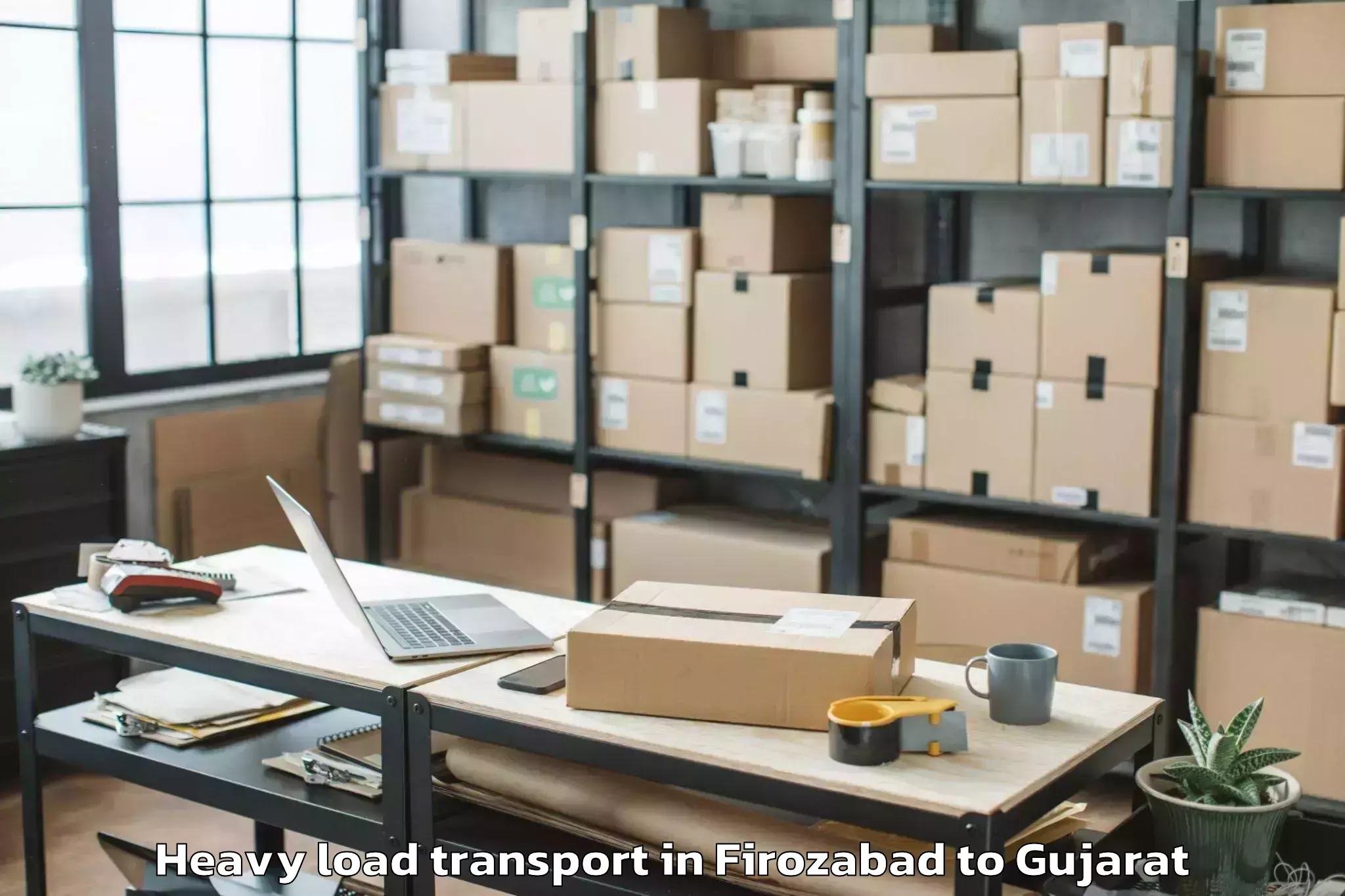 Professional Firozabad to Thasra Heavy Load Transport